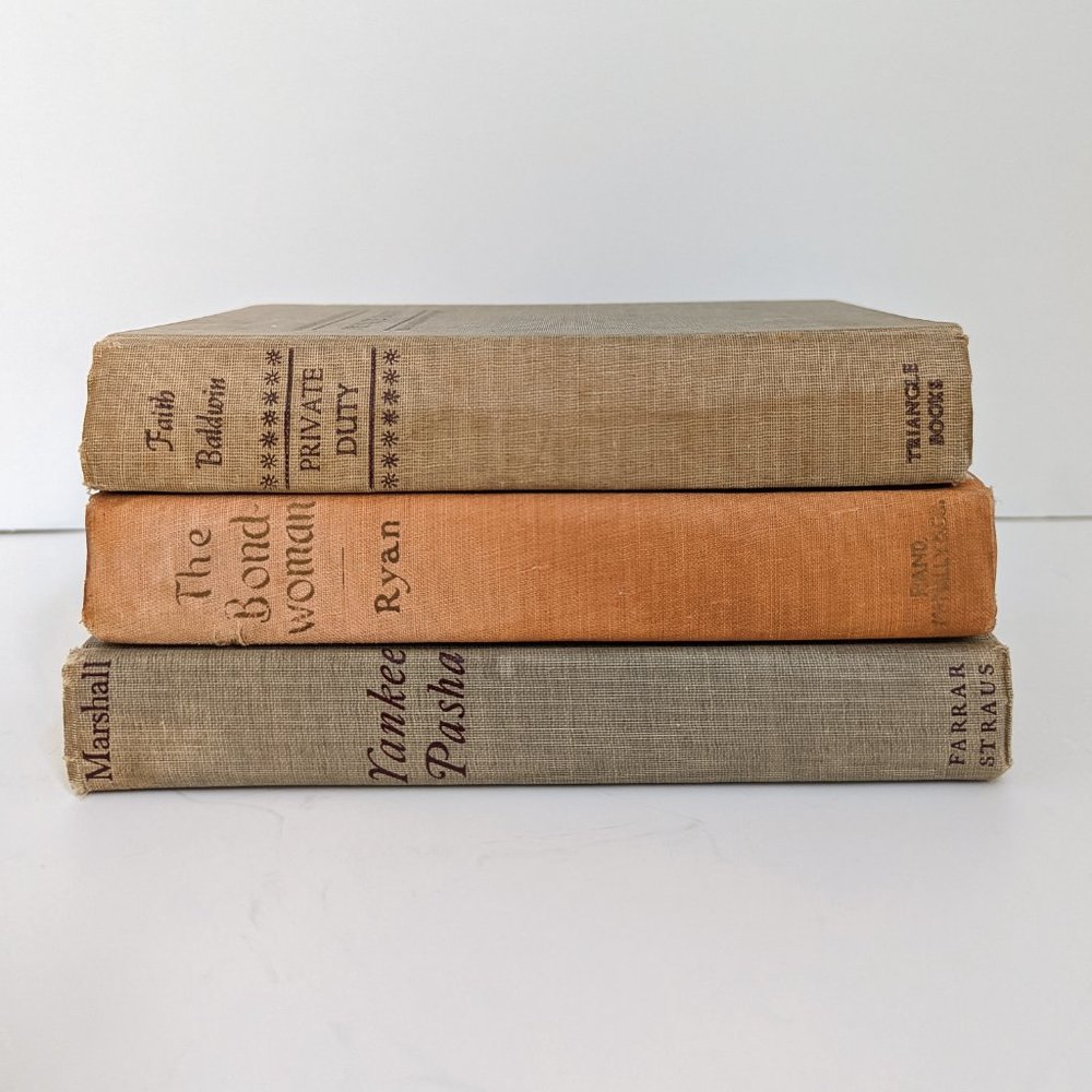 Orange Peach Cream Grey Vintage Book Decorative Color Stack